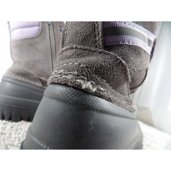 Lands' End Girls Purple Gray Zipper Round Toe Mid Calf Snow Boots Size US 11 - Picture 9 of 9
